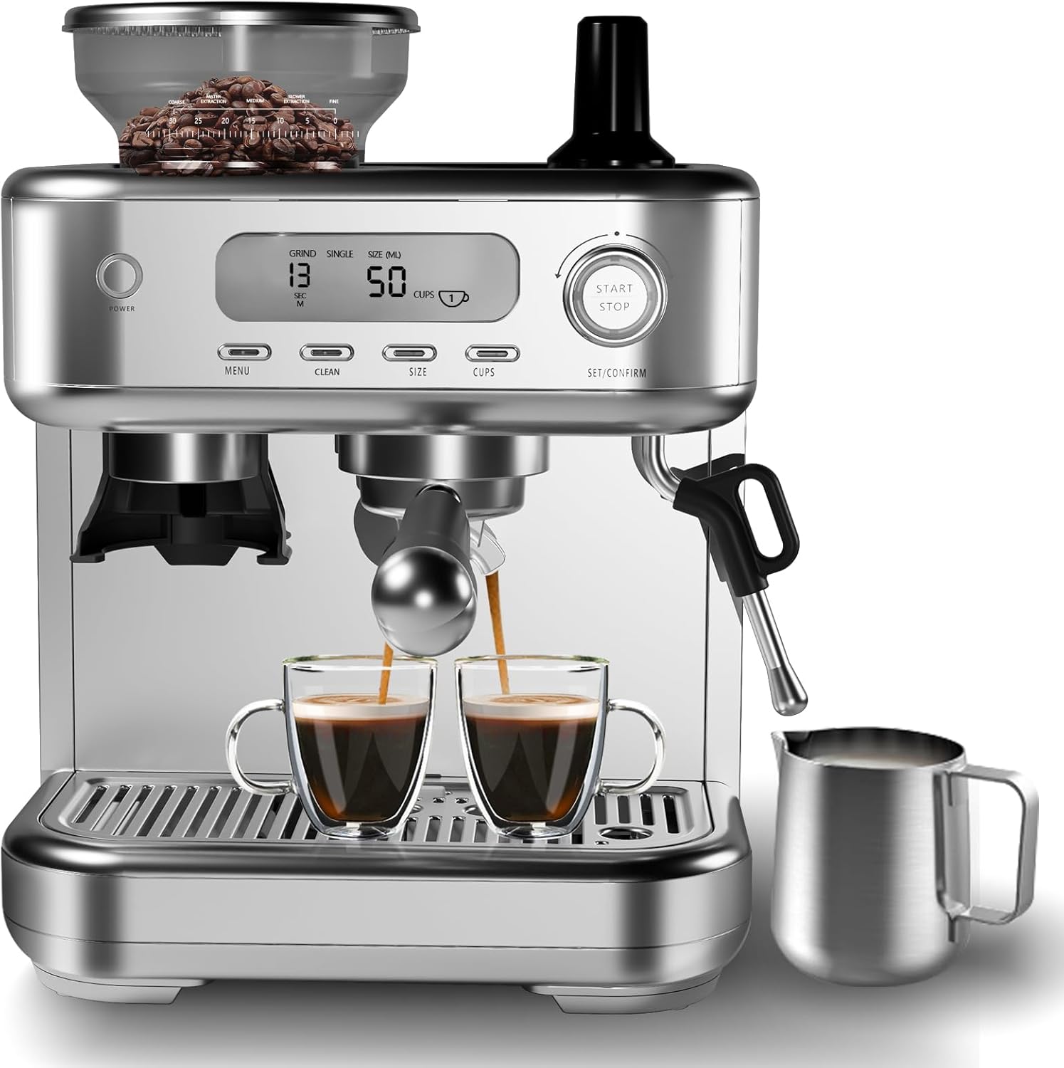Professional Espresso Maker with Milk Frother - Home Barista Essential