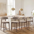 Upholstered Counter Height Bar Stools Set of 4 Camel - Mid Century