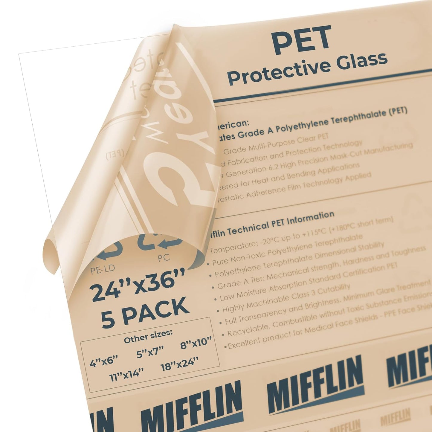 Mifflin Flexible Clear Plastic Sheet for DIY and Crafts Projects