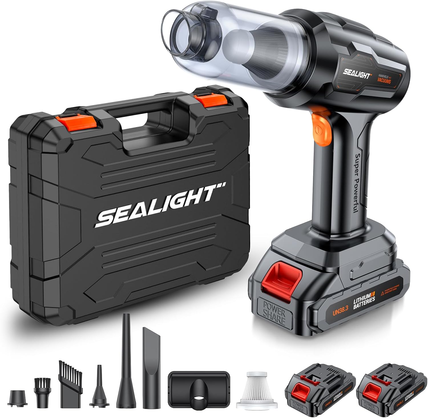 SEALIGHT Cordless Car Vacuum: 21000pa Power