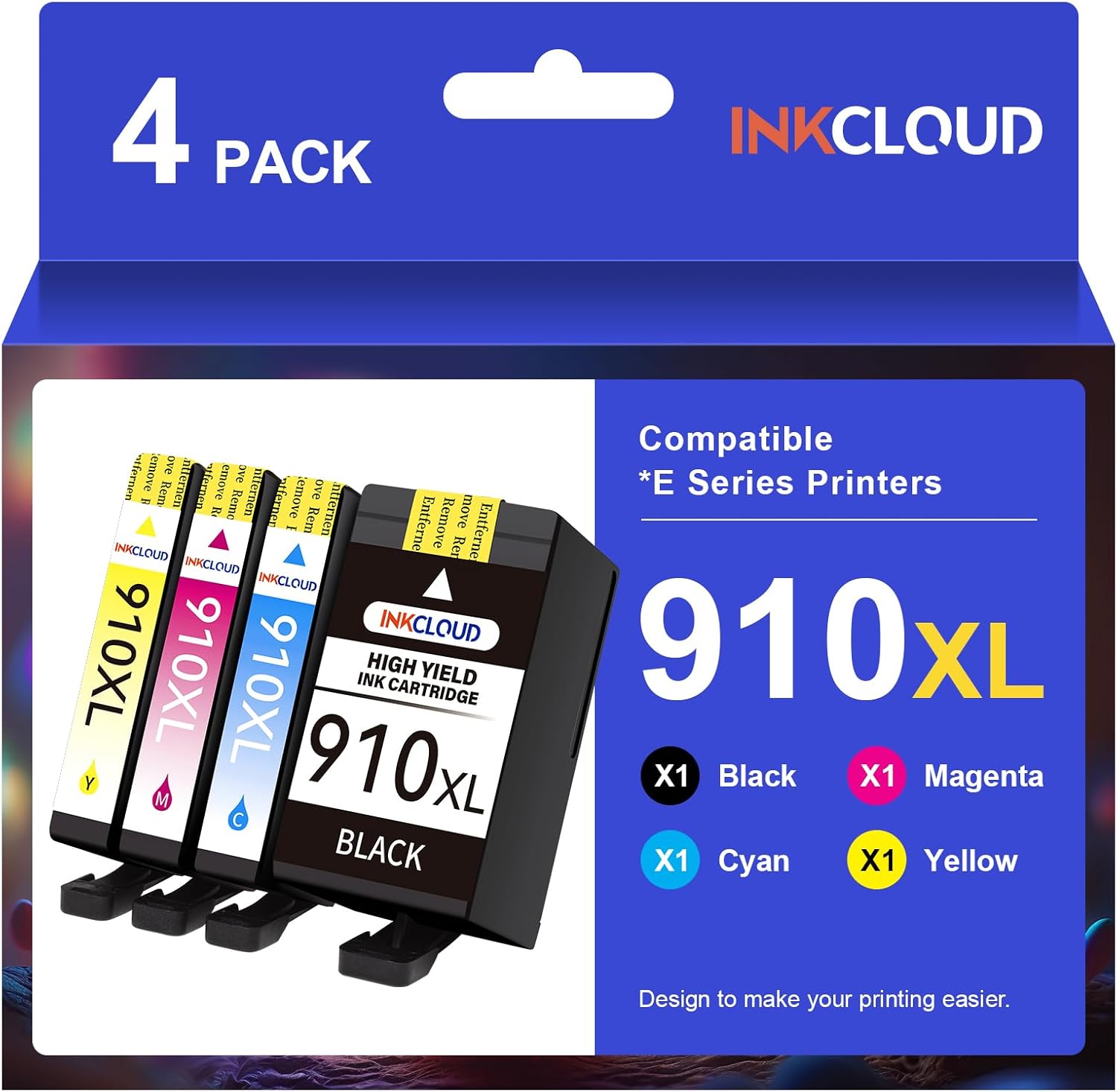 Remanufactured 910XL Ink Cartridges for HP Printers Combo Pack
