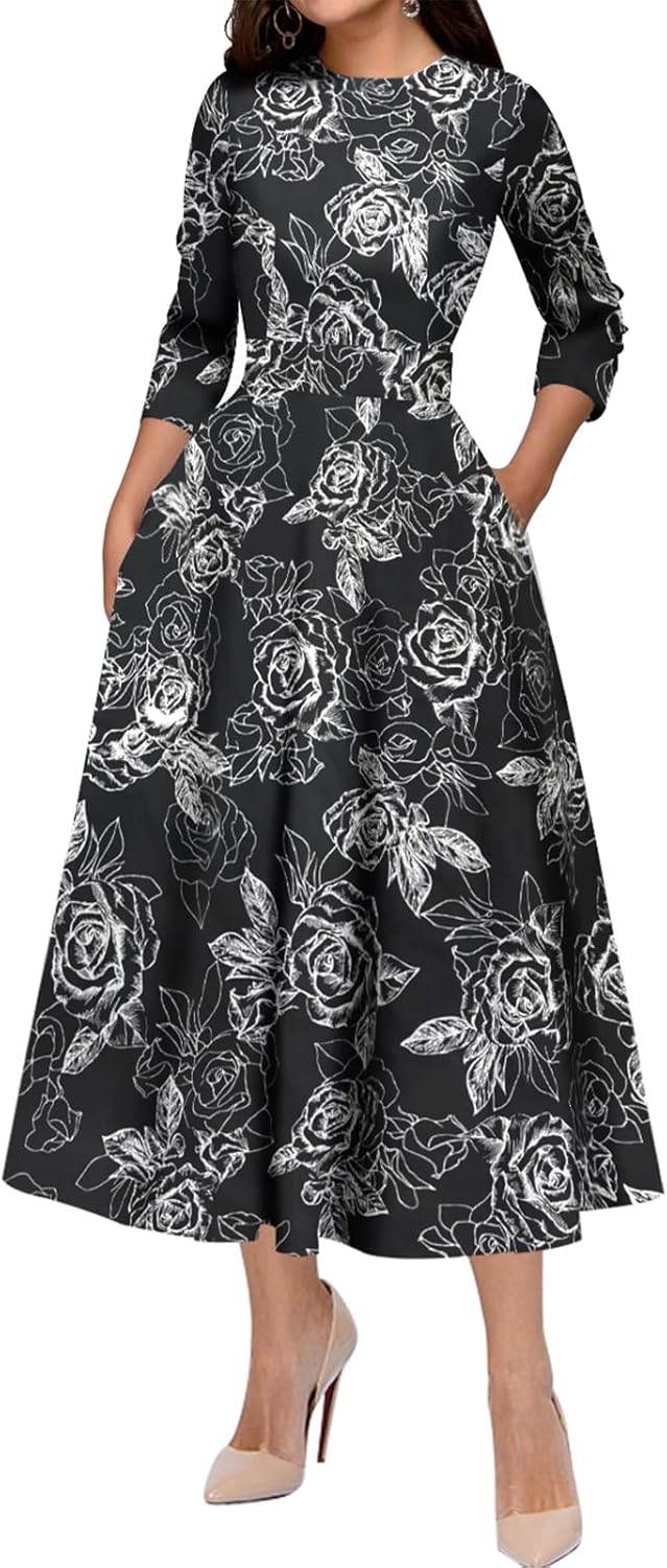 Simple Flavor Women's Vintage Dress for Parties and Casual Wear