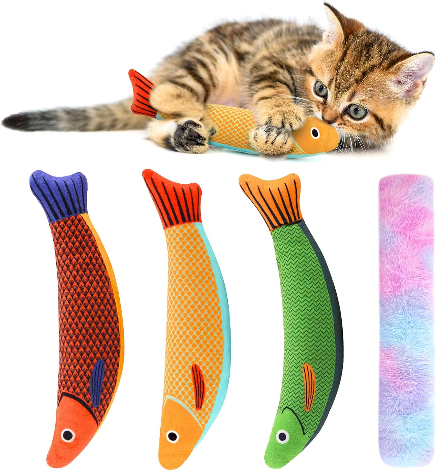 Interactive Plush Cat Toy Set - Keep Your Indoor Kitty Entertained!