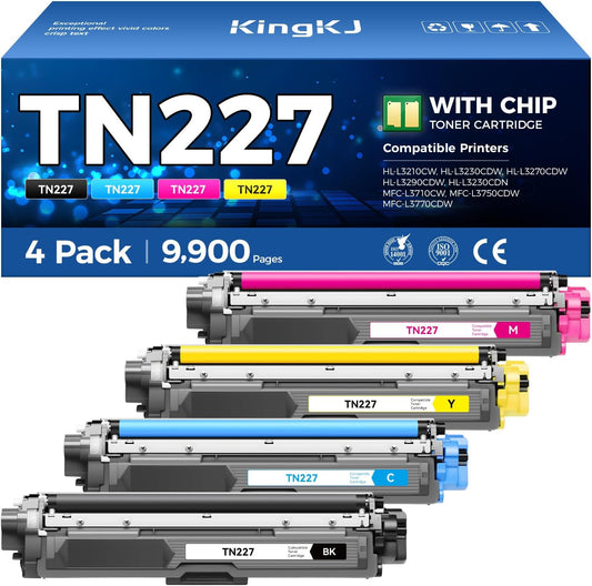 TN227 Toner Cartridge Set 4-Pack for Brother Printers