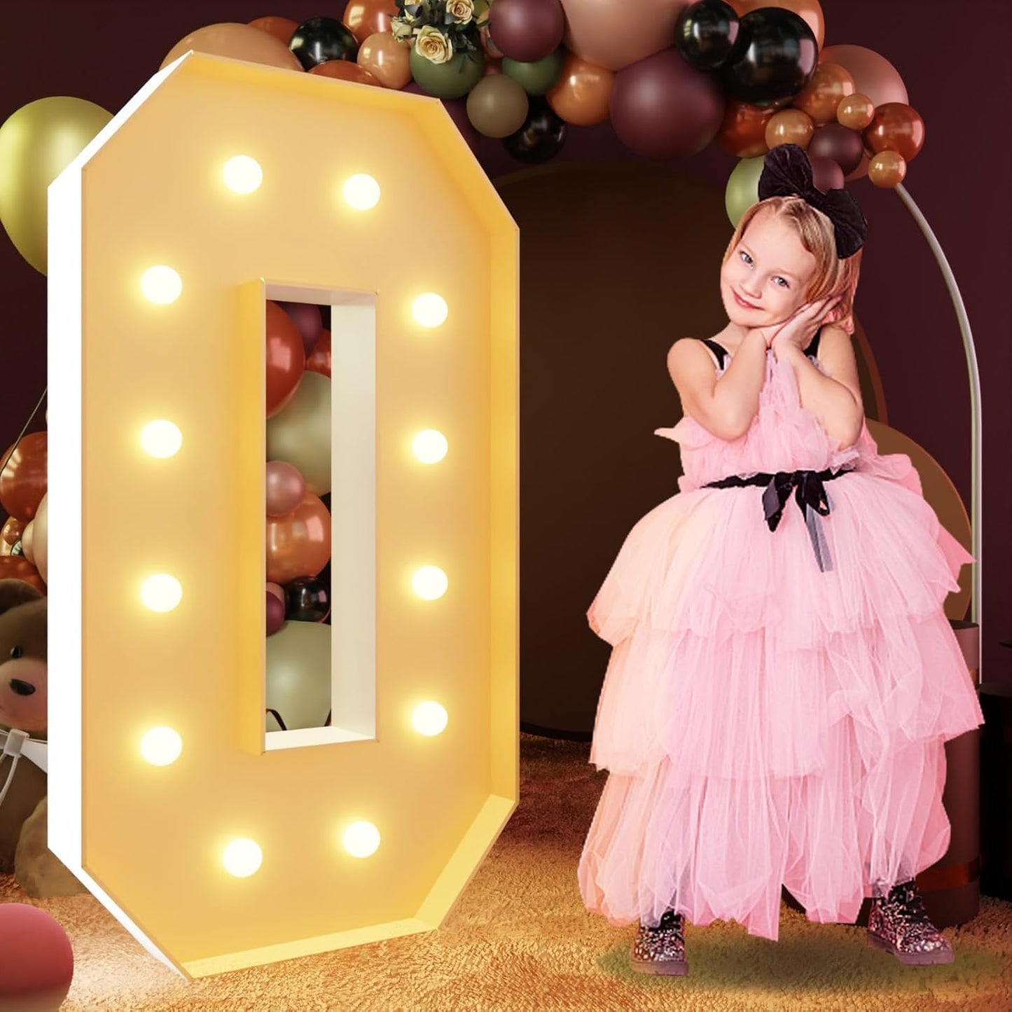 4FT Marquee Letter O - Light-Up Foam Board for Parties