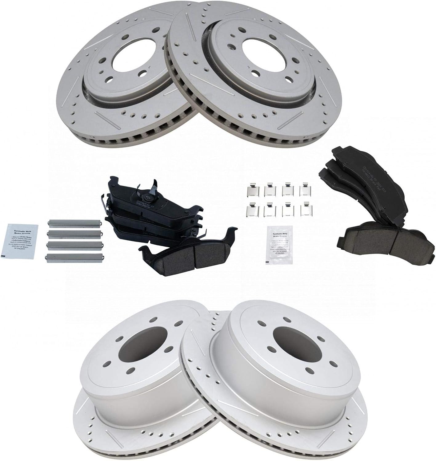 TRQ Front and Rear Performance Brake Pad & Rotor Kit for F-150