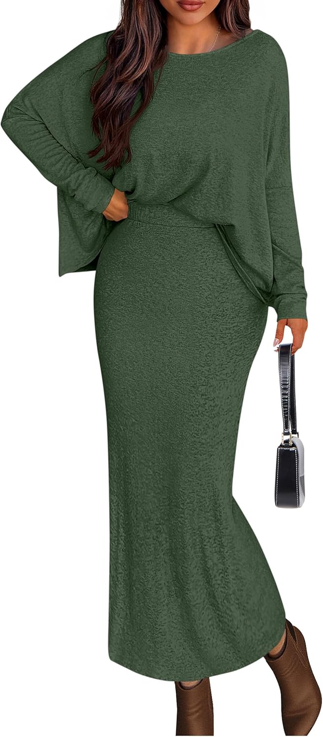 PRETTYGARDEN Women's Fall Two Piece Matching Skirt Sets