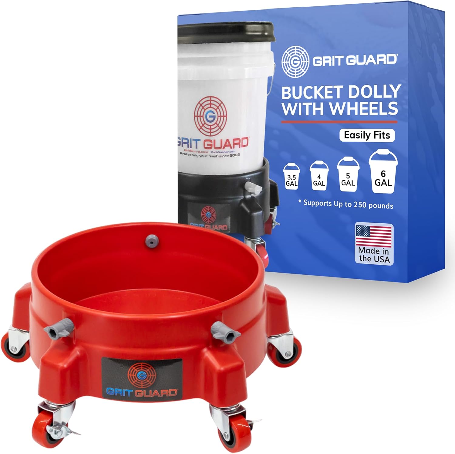 Grit Guard Bucket Dolly with Wheels - Ultimate Rolling Wash Solution