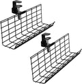 VIVO Iron Dual Clamp-on Desk 17 in Cable Management Racks - Tidy Desk