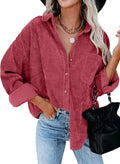 Dokotoo Womens Corduroy Button Down Shirt - Soft (Style LW93)