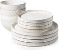 Getstar Dinnerware Sets Plates and Bowls 12 PCS for 4 - Earthy Vintage