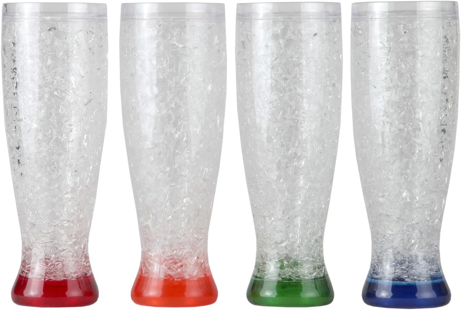 Lily's Home 16 oz Set of 4 Freezer Beer Mugs for Parties