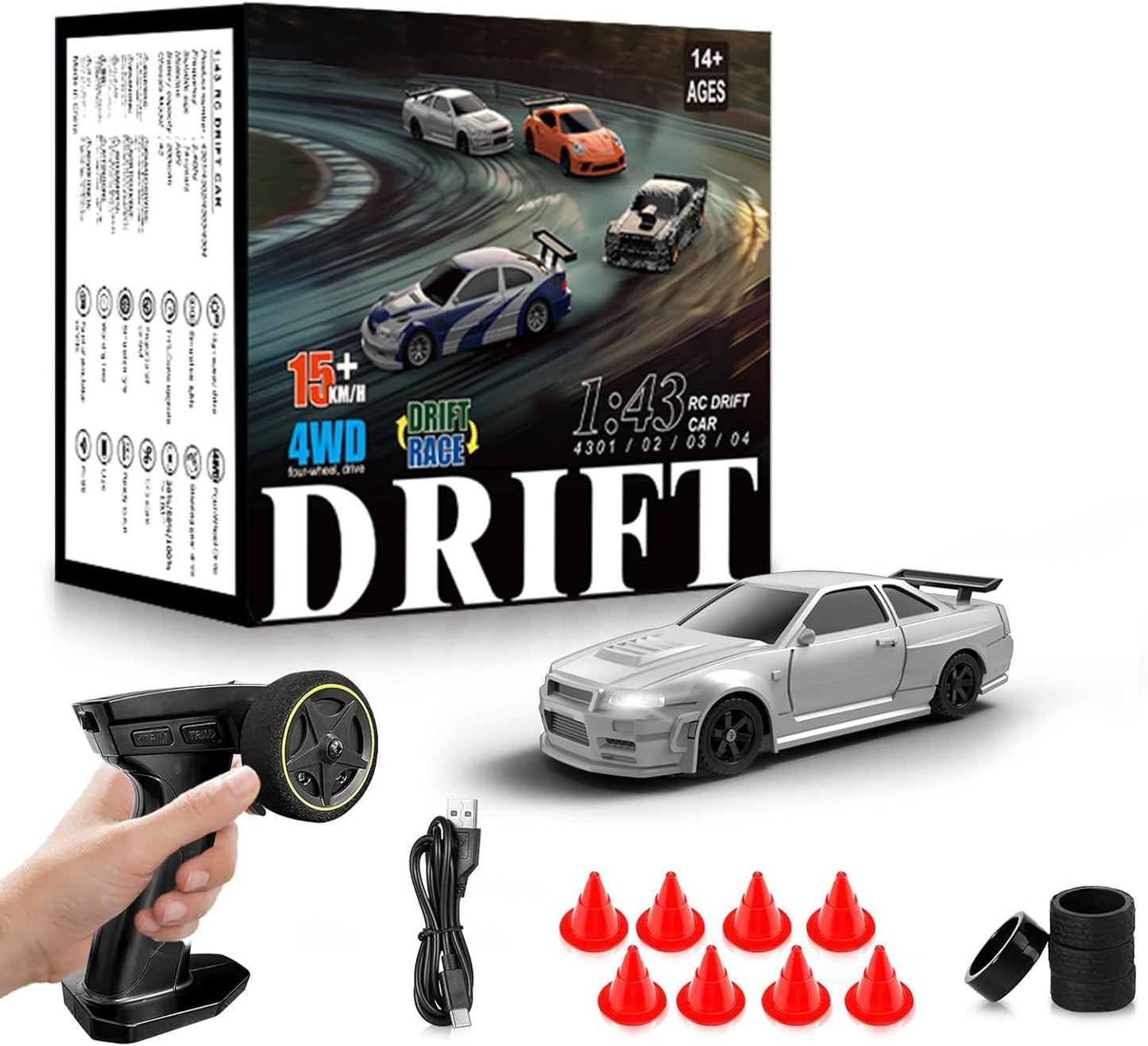1/43 Mini RC Drift Car with Gyroscope for High Speed Racing