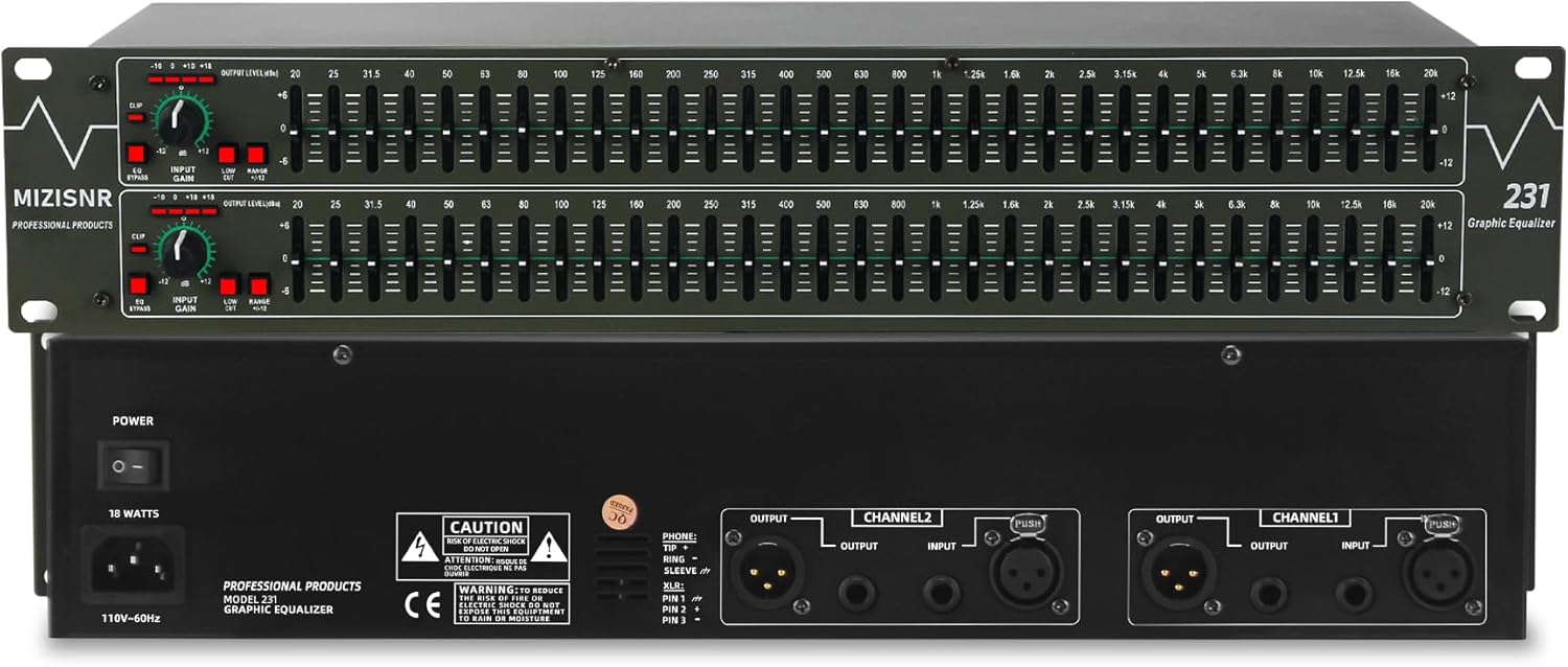 Professional Dual Channel 31-Band Graphic Equalizer for Audio