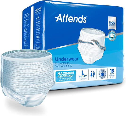DermaDry Technology Adult Incontinence Underwear x4