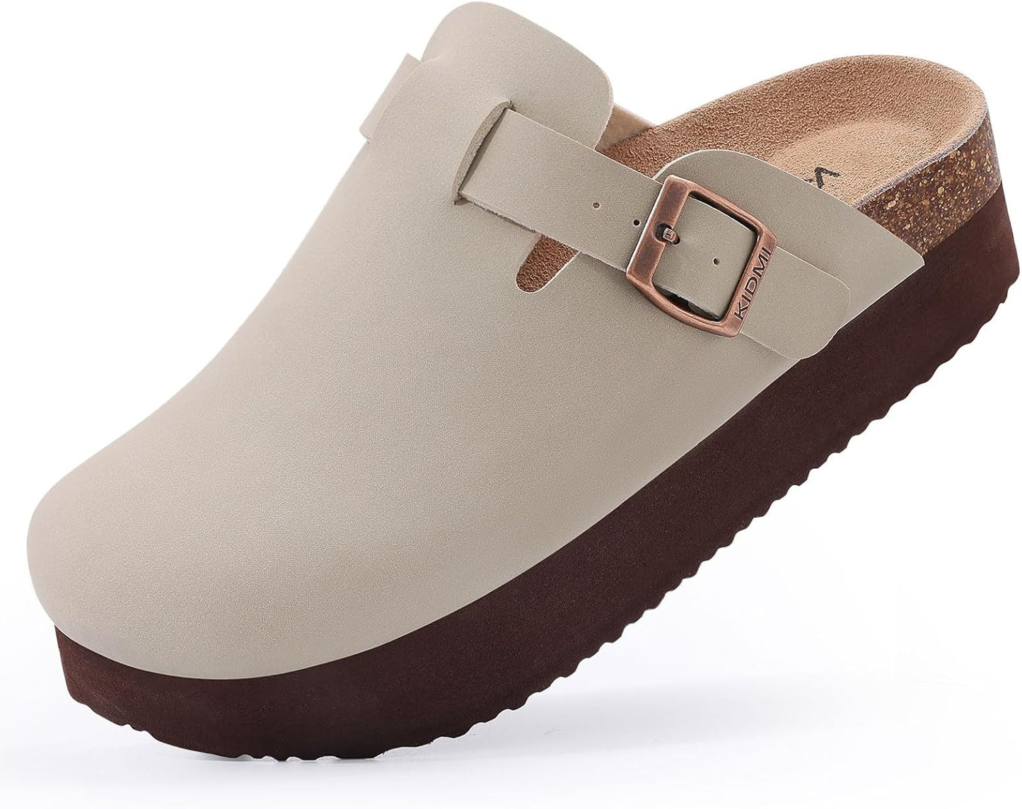 KIDMI Women's Platform Clogs with Cork Footbed for Comfort