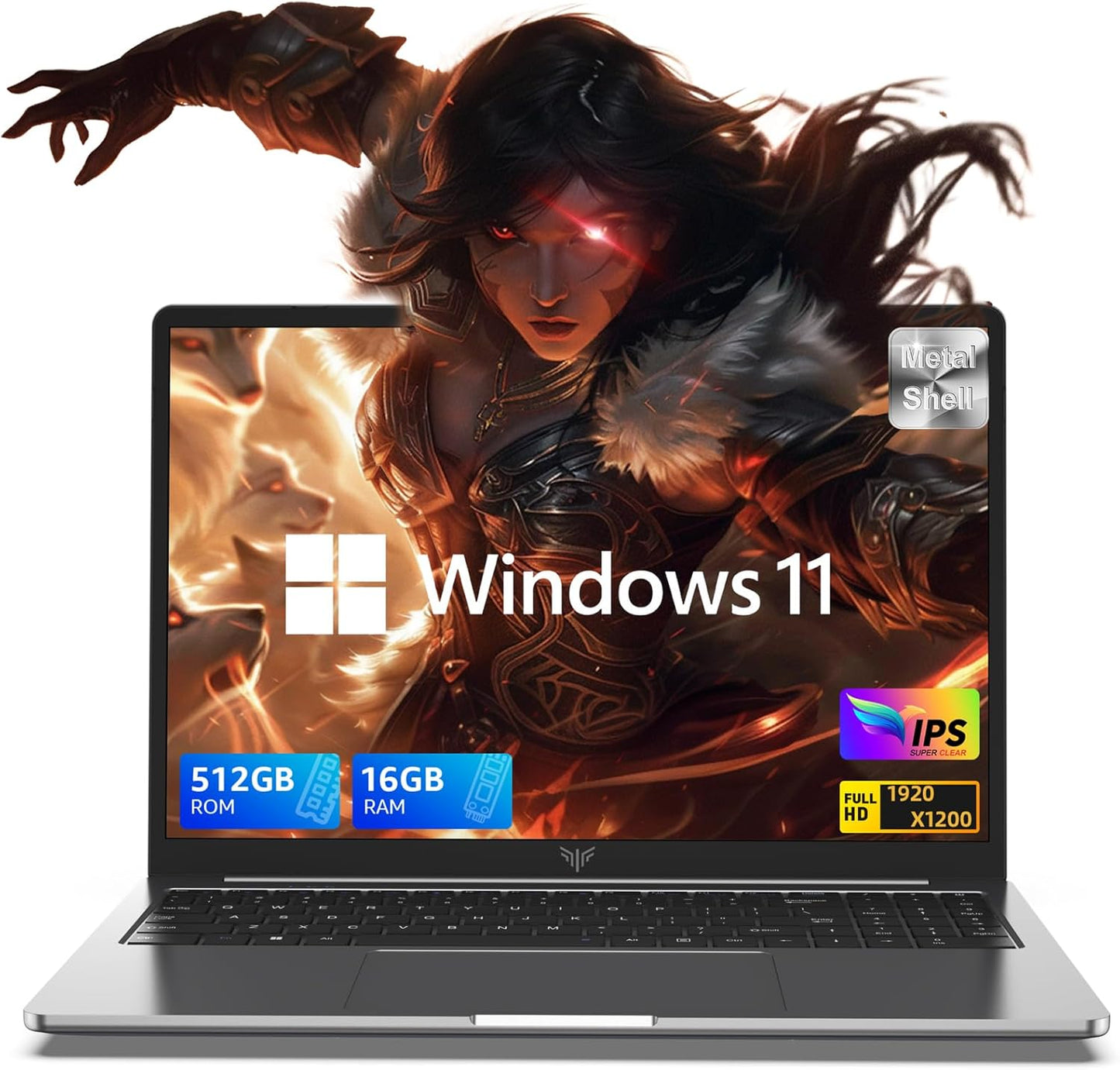 KAIGERR 16 Gaming Laptop: Intel 12th Gen Quad-Core, 16GB RAM, 512GB SSD