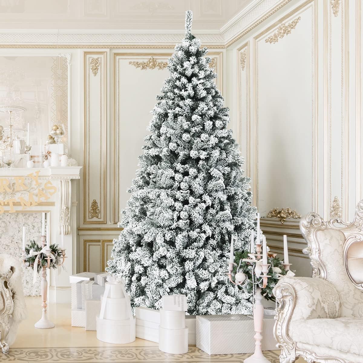 9 FT Pre-Lit Christmas Tree with 550 LED Lights for Holidays