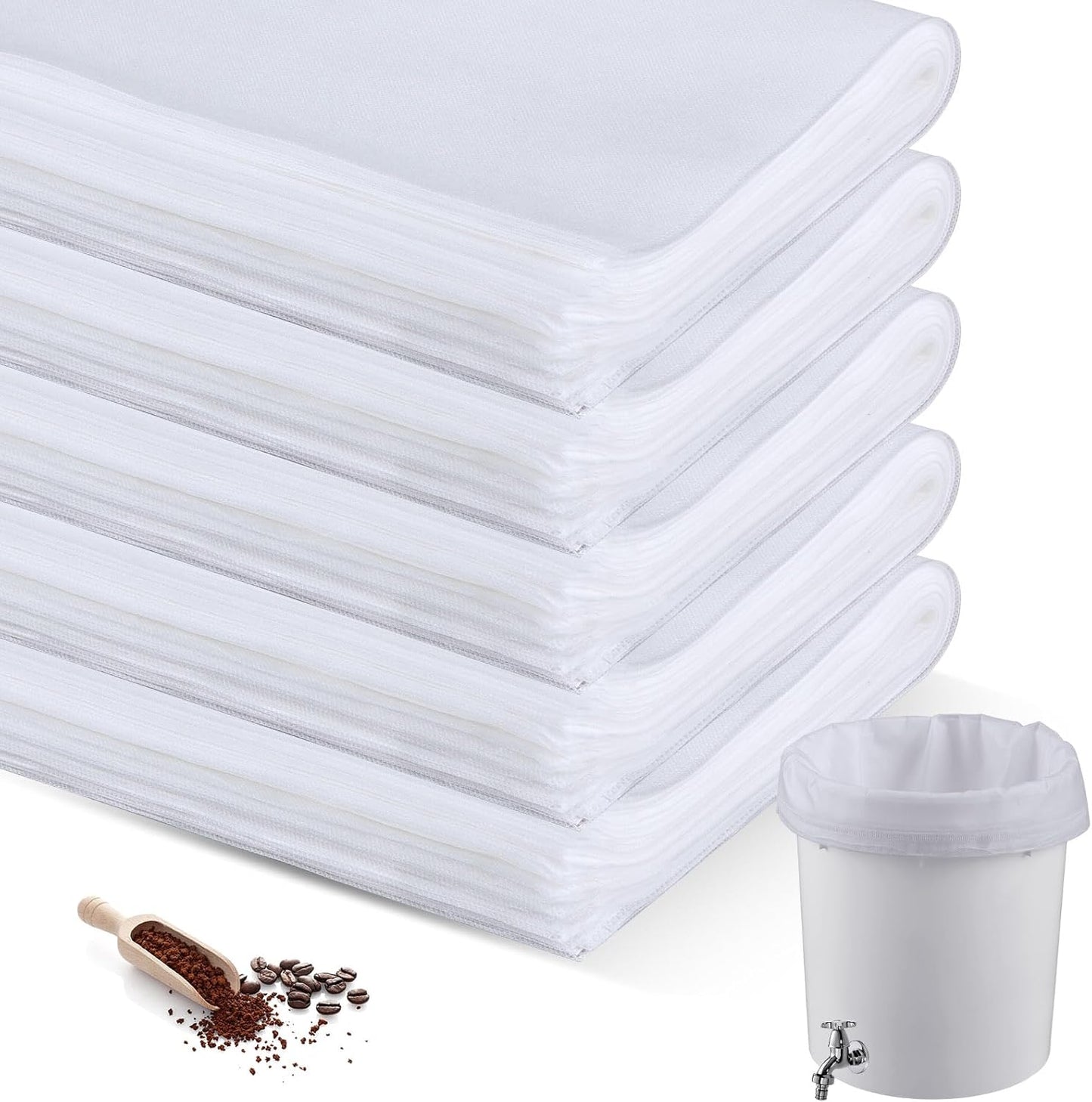 100 Pcs 20 in x 20 in Cold Brew Coffee Filter Bags for Brewing