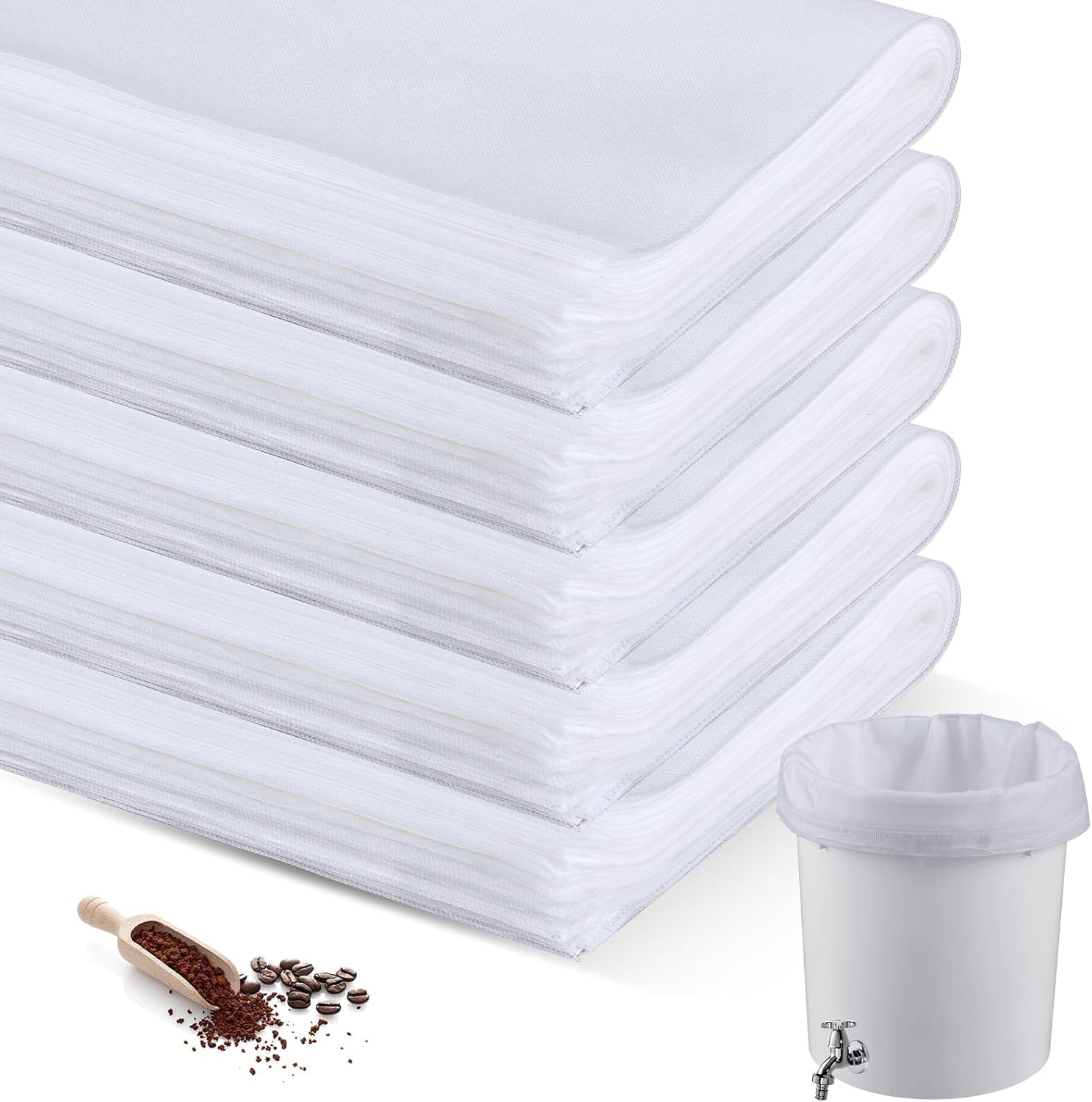 100 Pcs 20 in x 20 in Cold Brew Coffee Filter Bags for Brewing