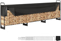 Outdoor Firewood Rack 12.7ft with Cover - Heavy Duty Log Storage