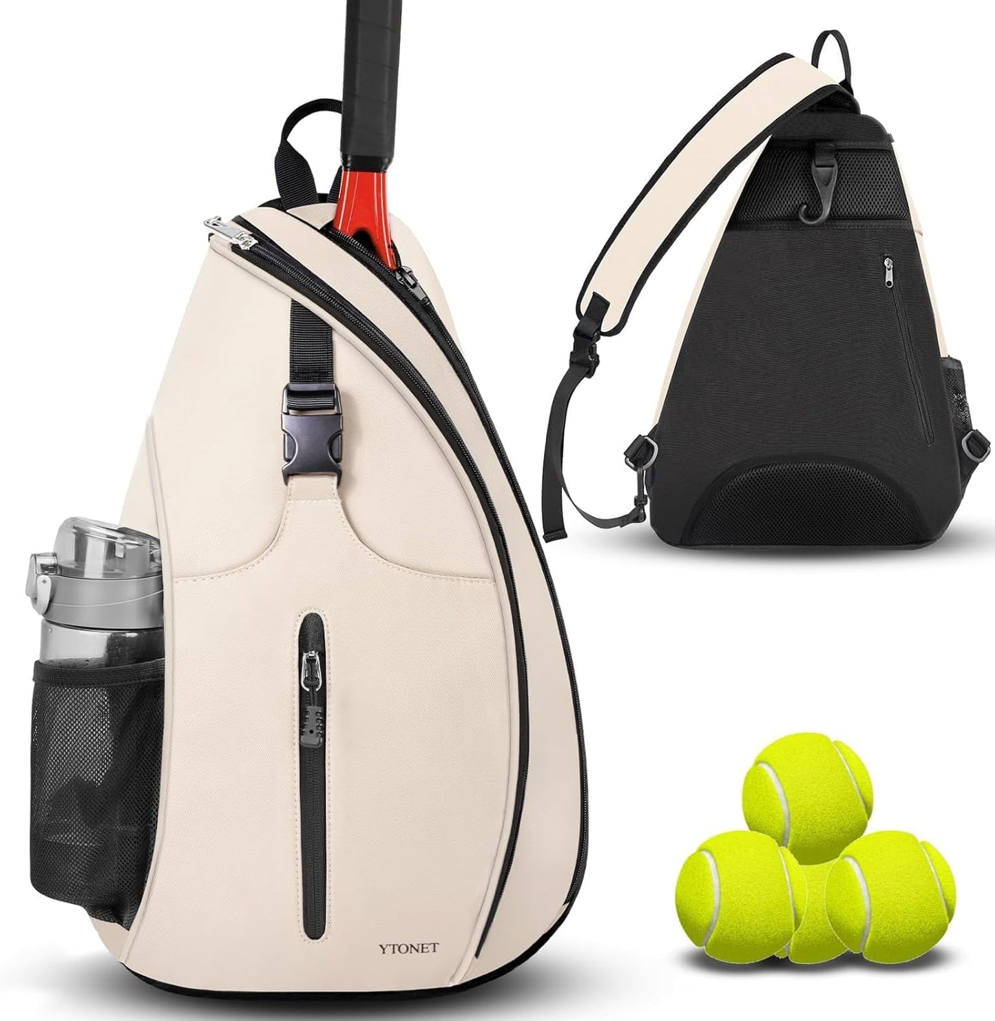 Ytonet Tennis Bag - Water Resistant Sling Backpack for Rackets
