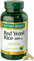 Red Yeast Rice 600mg 250 Capsules - Natural Cholesterol Support