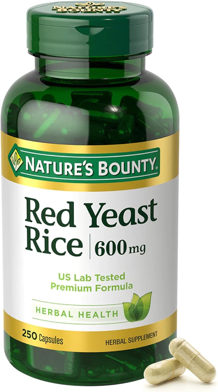 Red Yeast Rice Herbal Supplement for Heart Health 600mg 250 Caps