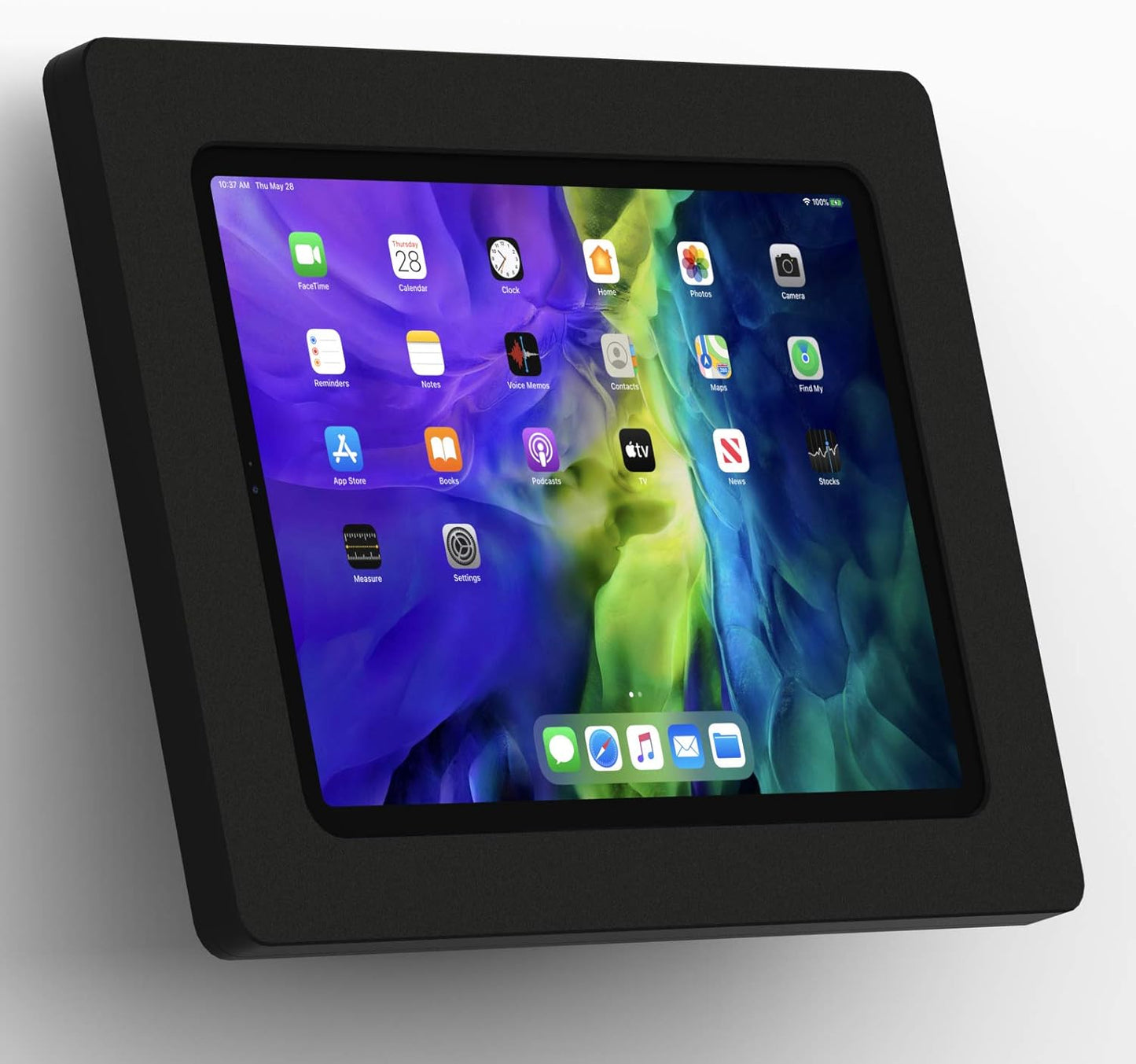 VidaMount Black Enclosure and Fixed Tilted Wall Mount for iPad