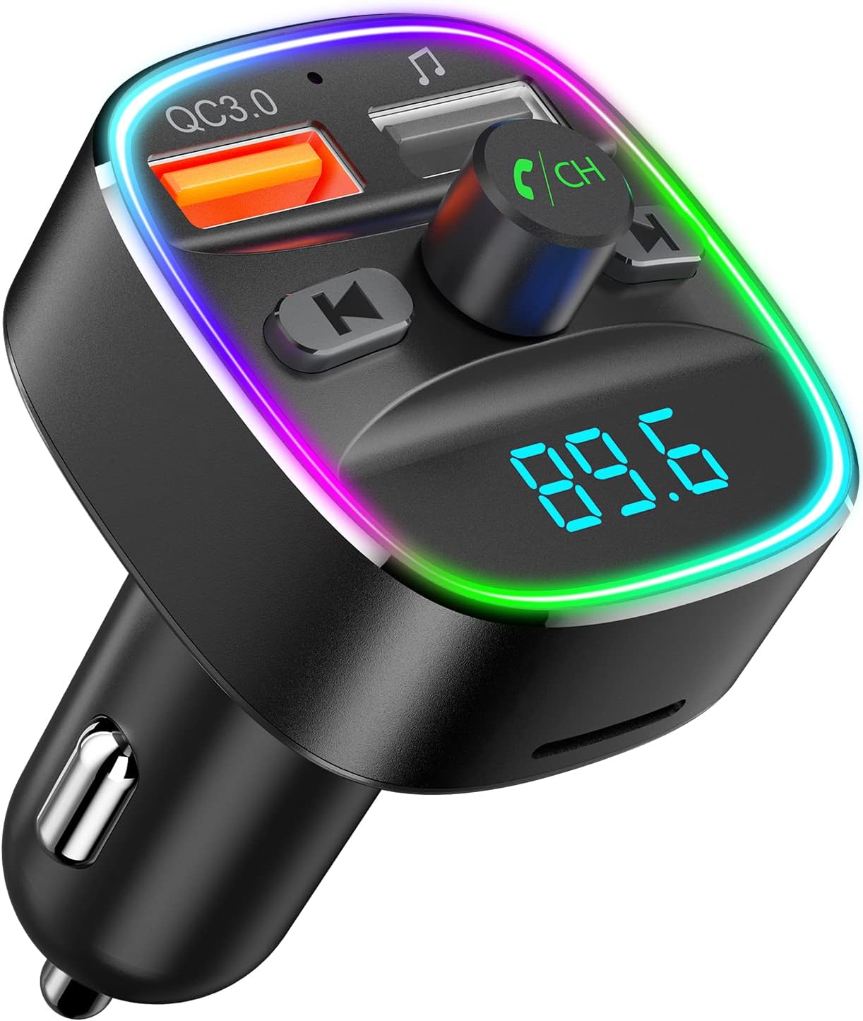 Nulaxy Bluetooth FM Transmitter: Hands-Free Calls & Dual USB Charging