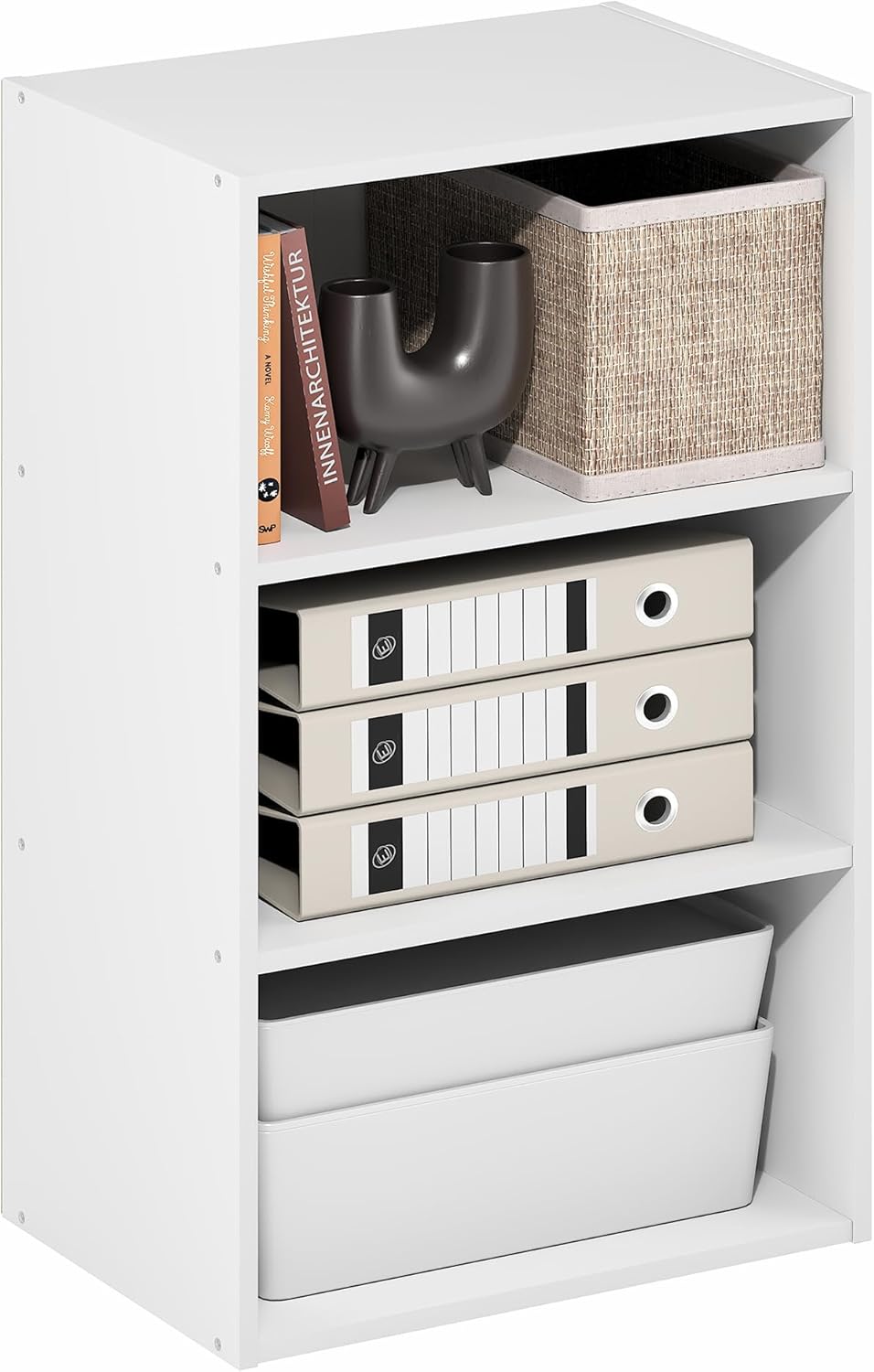 Furinno Basic Book Shelf - 3-Tier Cube Storage Organizer