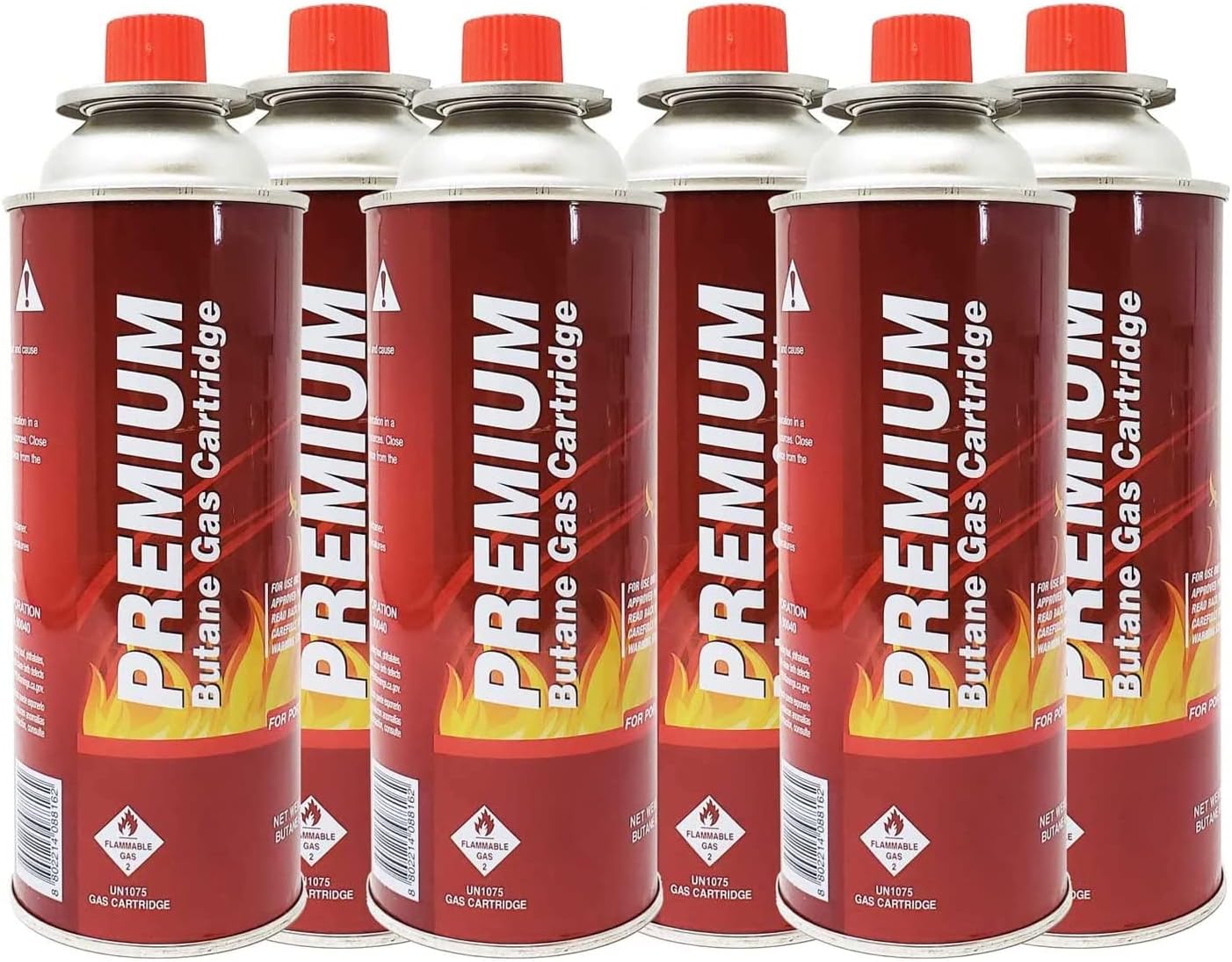 LavoHome UL Listed Butane Fuel Canisters - Set of 6