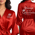 Mis Quince Anos Robes Personalized Satin Robe for Getting Ready color