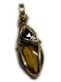 Tiger Eye and Black Onyx Necklace Pendant - Protection & Courage