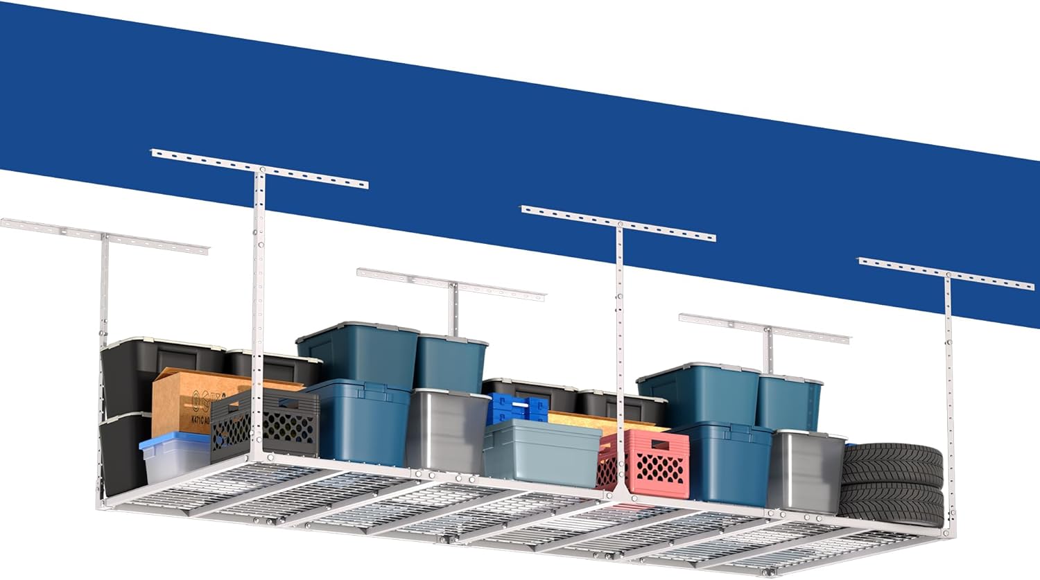 GIOTORENT 3x8FT Heavy Duty Overhead Garage Storage Rack Review