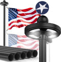 Heavy Duty Flag Pole Kit with 128 LED Solar Light - 20ft Sturdy