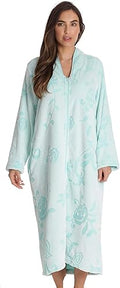 Just Love Plush Zipper Lounger Solid Robe - Cozy Microfleece
