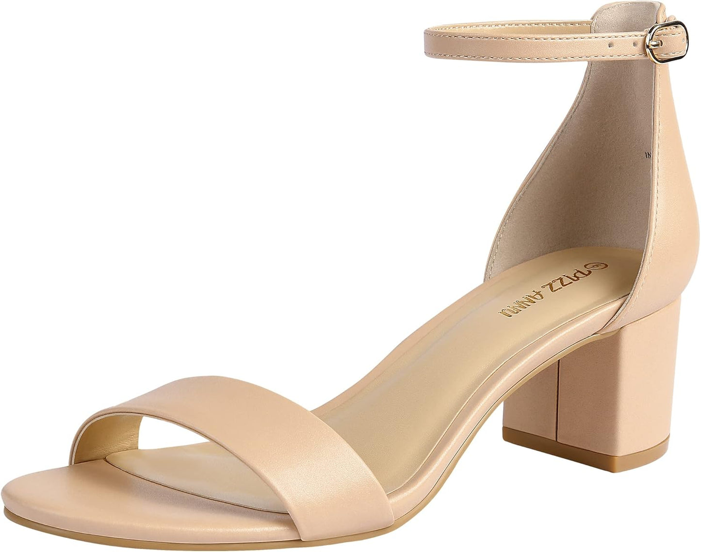 PIZZ ANNU Women's Low Block Chunky Heels Sandals for Comfort