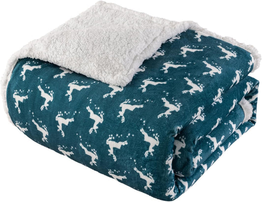 LBRO2M Sherpa Fleece Bed Blanket for Cozy Christmas Vibes