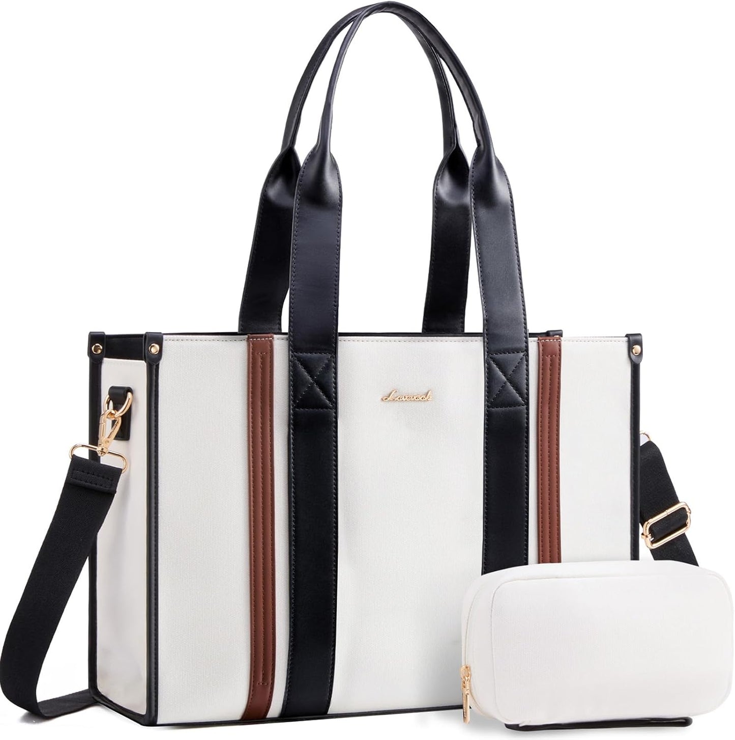 LOVEVOOK Large Waterproof Laptop Bag for Women with Clutch
