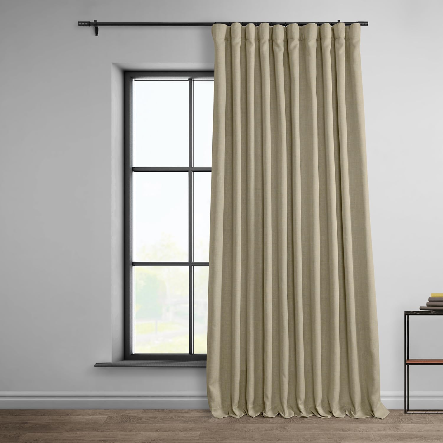 Faux Linen Curtains for Living Room - Room Darkening Drapes