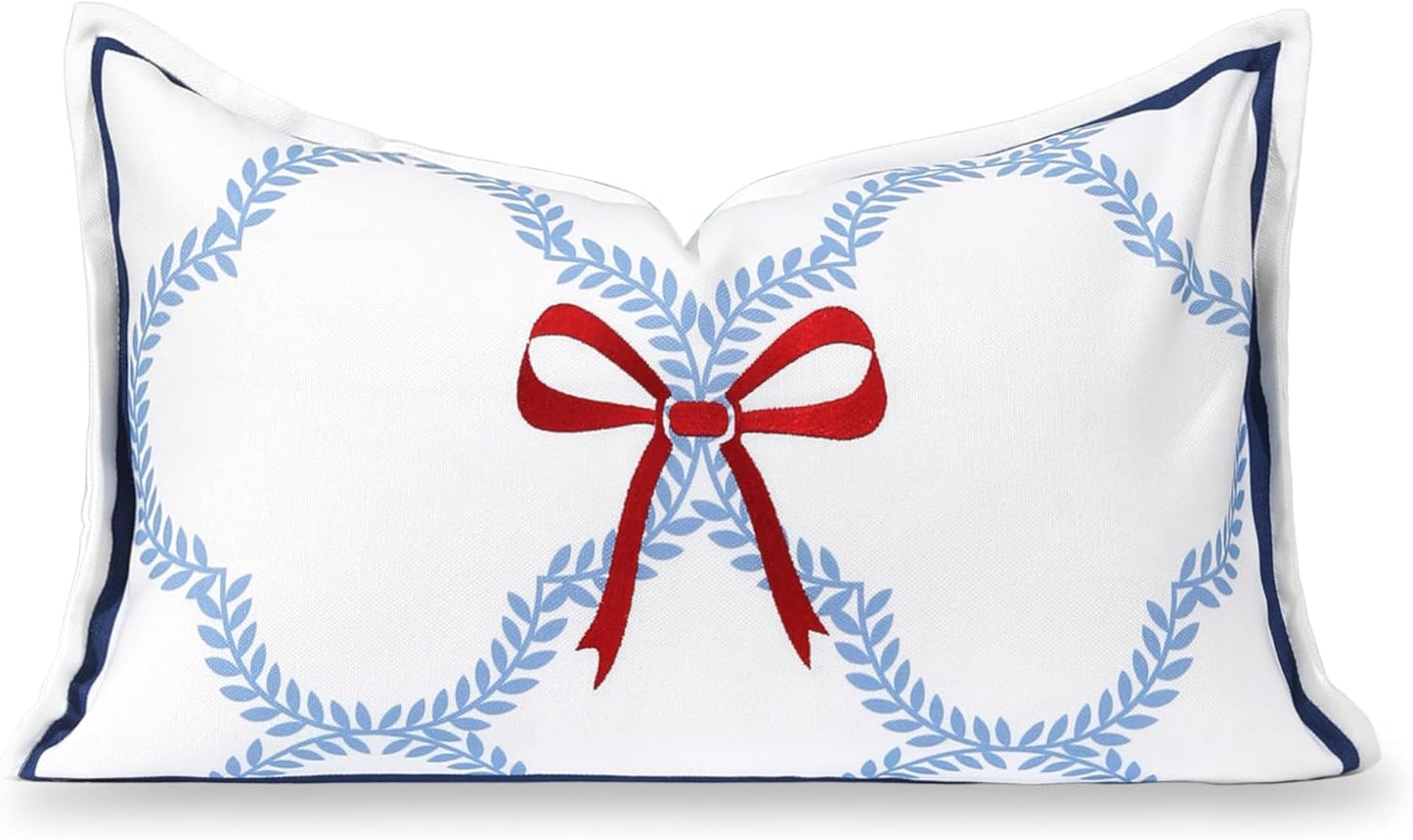 Hofdeco Premium Coastal Lumbar Pillow Cover for Indoor Outdoor