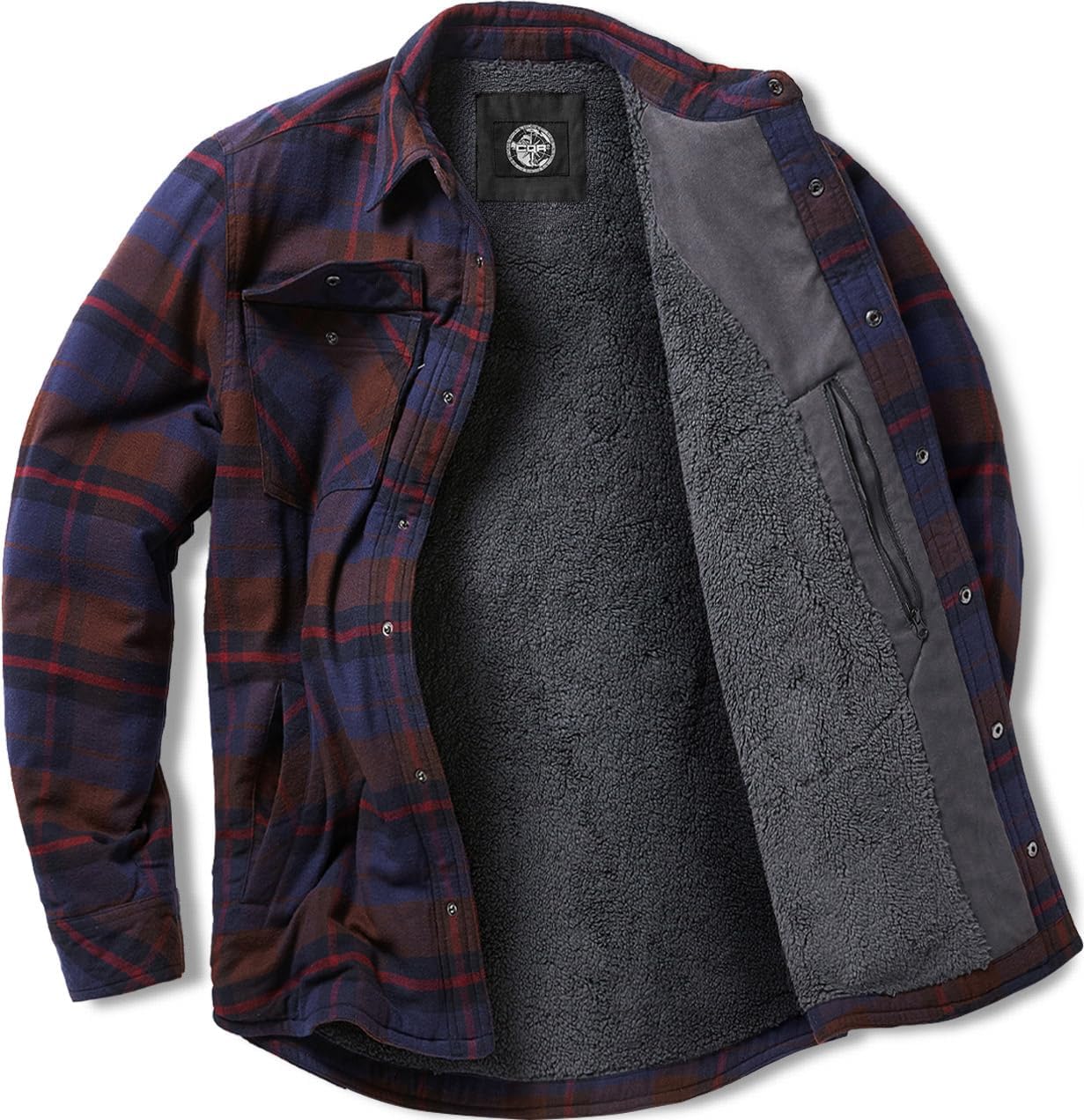 CQR Men's Flannel Shirt Jacket for Winter Outdoor Activities
