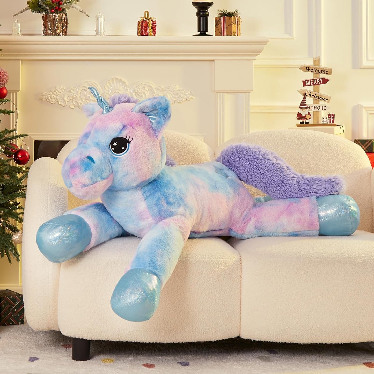 Magical 43.4 Inch Unicorn Stuffed Animal for Kids and Girls