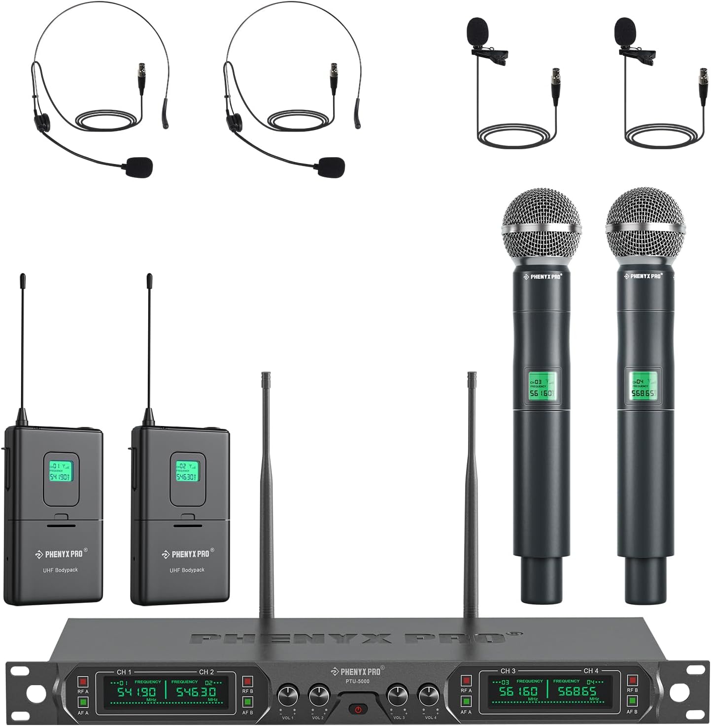 Ultimate 4-Channel UHF Wireless Mic System