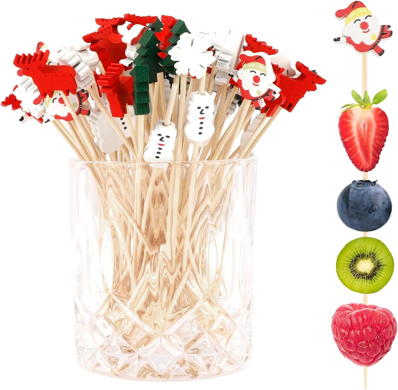 Christmas Party Toothpicks - Festive 4.7 Skewers for Appetizers