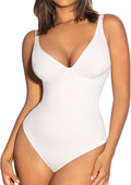 FeelinGirl Shapewear Bodysuit Tummy Control Deep V Neck - Smooths