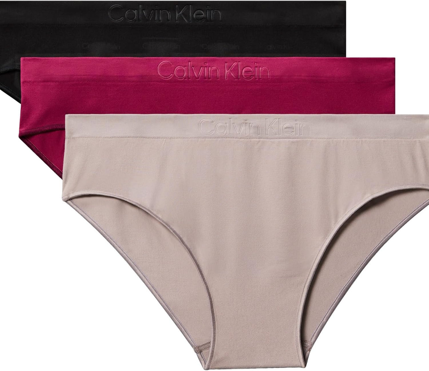 Calvin Klein Women's Bonded Flex Seamless Mid Rise Bikini 3-pack