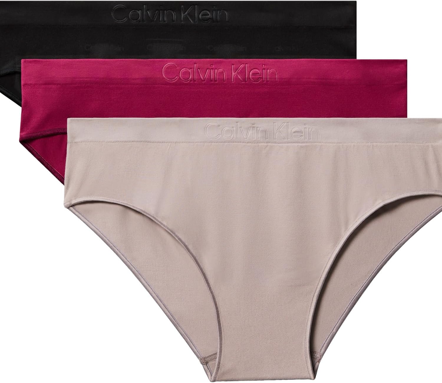 Calvin Klein Women's Bonded Flex Seamless Mid Rise Bikini 3-pack