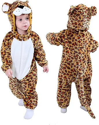 TONWHAR Kids' Tiger Dinosaur Costume Hooded Romper Jumpsuit